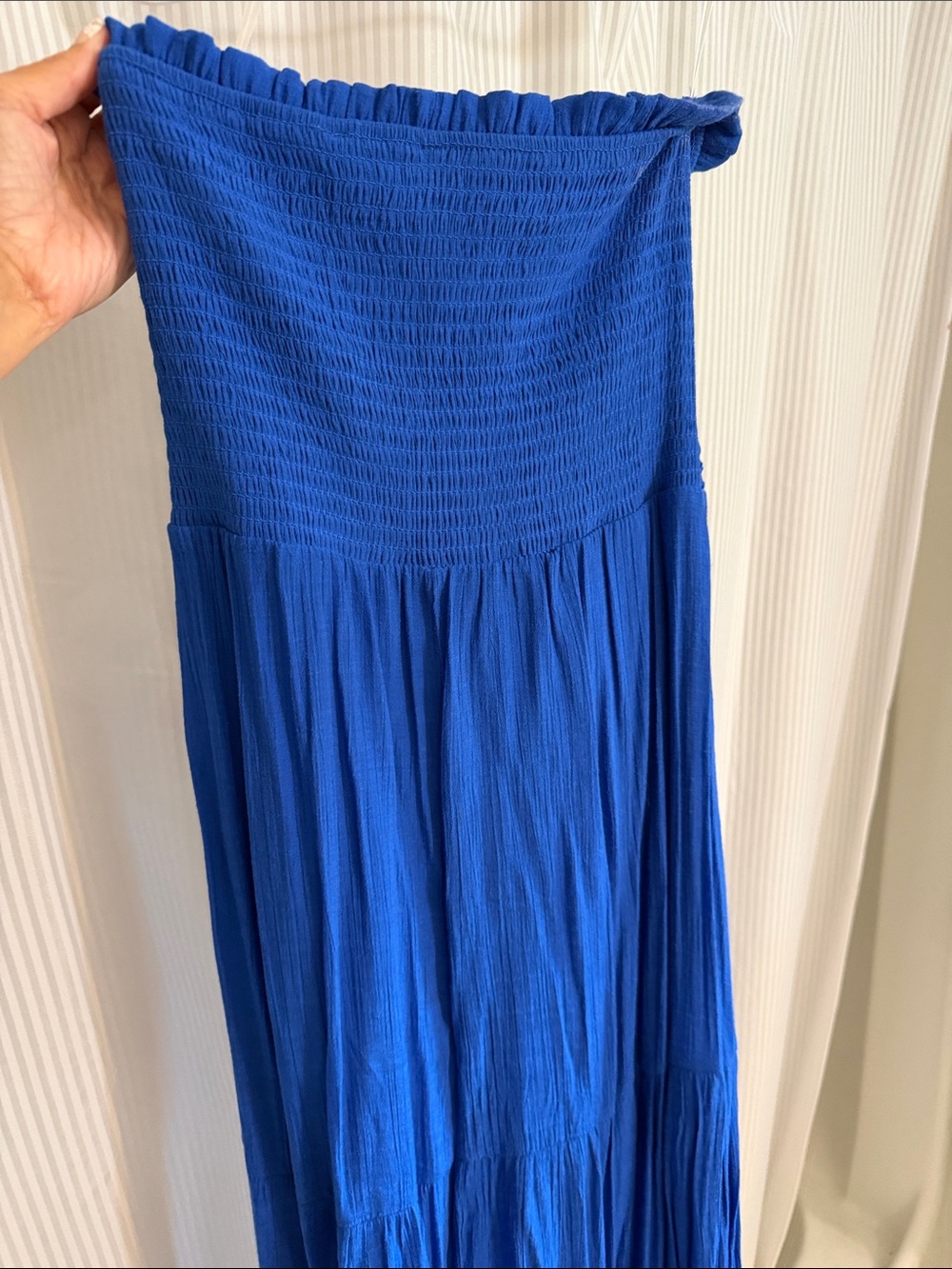 Love Tree Strapless Smocked Maxi Dress - Royal Blue